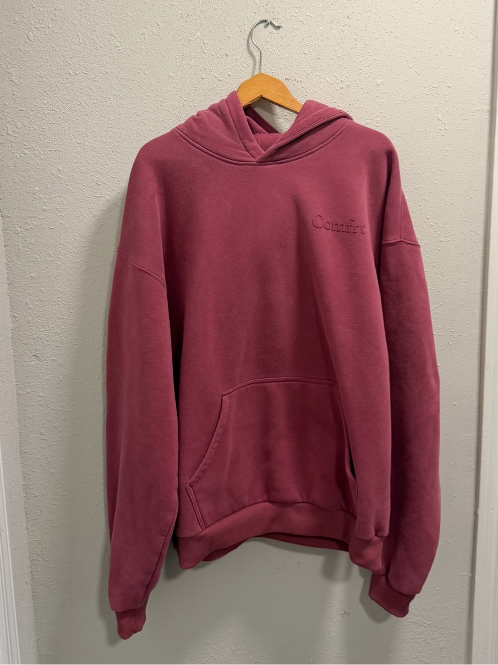 Comfrt Women's XXL Minimalist Hoodie - Berry Color